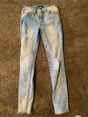 True Religion Light Blue Distressed Skinny Jeans